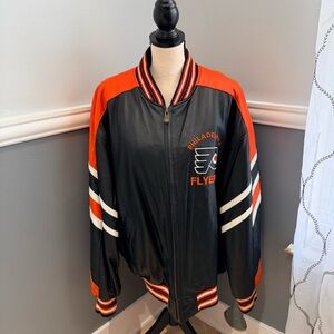 Vintage 80’s G-Ill Philadelphia Flyers Genuine Black and Orange leather jacket